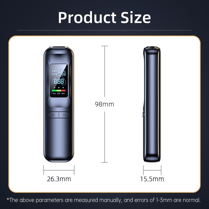 Breathalyzer Portable Alcohol Tester, High Accuracy with USB Rechargeable, HD Digital Display with Warning Function for Home or Party Use - BeesActive Australia