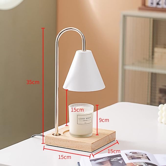 VARMHUS Candle Warmer Lamp Dimmable Timer Candle Warmer Stepless Dimming Aroma Candle Warmer Aroma Lamp with 2 GU10 Bulbs Indoor Lighting (White) - BeesActive Australia
