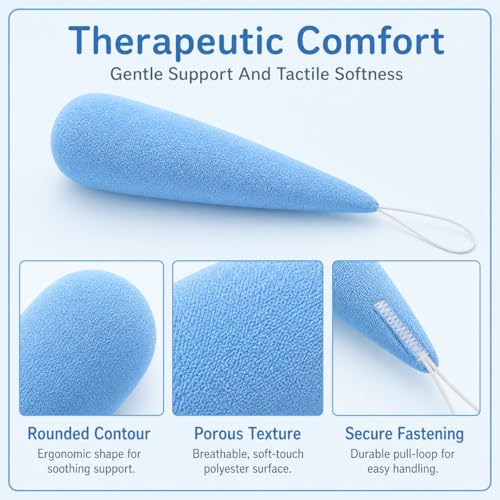 4 Pcs Hand Rehabilitation Anti Spasticity Pad, Carrot-Shaped Finger Contracture Prevention Palm Protector, Polyester Comfort Cushion, 7.9 in for Stroke Recovery, Muscle Tension Comfort