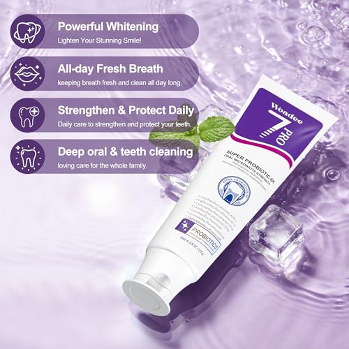7-Pro Whitening Toothpaste with 7 Probiotics, Stain Removal Formula 4 PCS