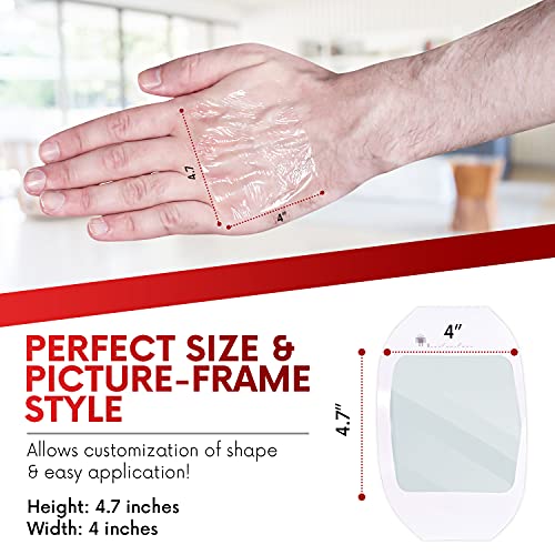 Transparent Film Dressing 4" x 4.75" (10 Pack) - Waterproof Adhesive Wound Bandages for Post-Surgical Shower, IV Shield, Tattoo Aftercare, Clear Breathable Dressing Patches by HEALQU 4"x4.7" (10 Pack)