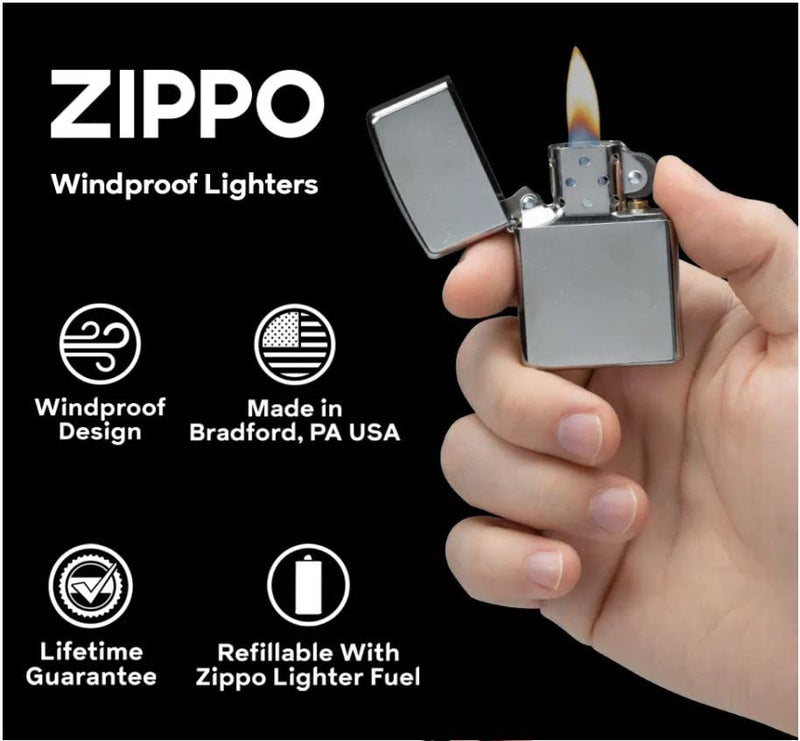 Zippo Lighter- Compass Windproof Lighter Compass Black Matte #Z5449 Compass Z5449