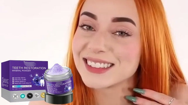 2PCS Purple Teeth Restoration Mineral Powder, Mineral Tooth Powder, Dental Restoration Mine RAL Po wder, in Strengthening Teeth and Gums, Protect Gums and Freshen Breath 2pcs