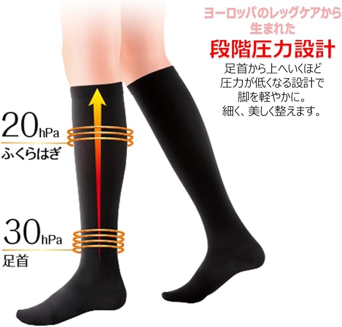 Compression Socks Slim Walk Leg High Socks ML Black AskDoctors Calf Sole Arch Support - BeesActive Australia