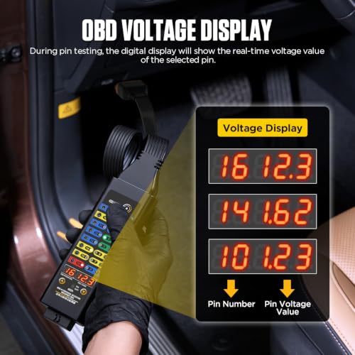 OBD2 Breakout Box 16-Pin CAN with Voltage Display & 120Ω Resistor Pro