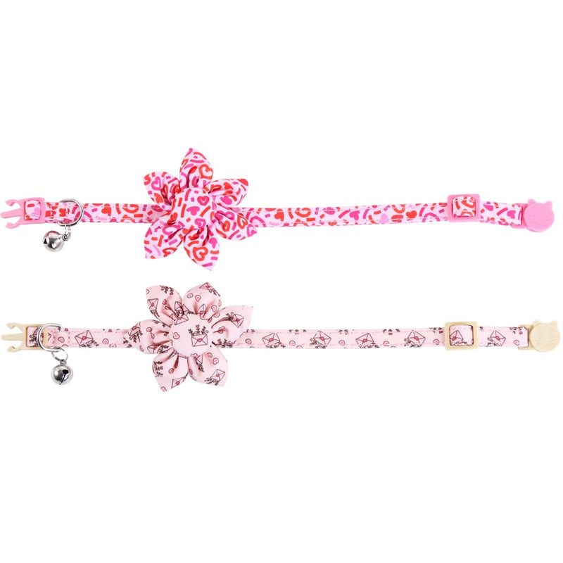 Valentine's Day Cat Collar Breakaway with Cute Sunflower and Bell for Kitty Adjustable Safety Love Heart - BeesActive Australia