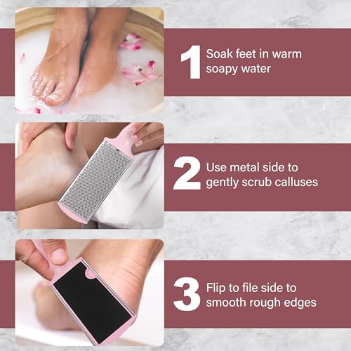 Pink Callus Remover Tool - Professional Foot File & Callus Shaver for Feet Pink