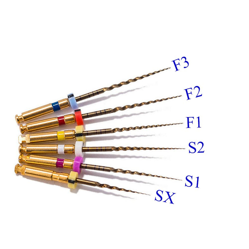 Dental Endo Files X-Pro Gold Taper Endodontic Root Canal Files 6PCS Controlled Memory Niti Rotary Engine File (31MM Assorted) 31MM Assorted