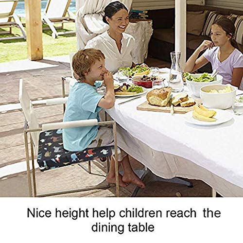 Toddler Booster Seat for Dining Table, Adjustable Double Seat Belt Washable Waterproof Child Booster Seat for Table, Portable Booster Seat Travel Increase Cushion (Black) black - BeesActive Australia