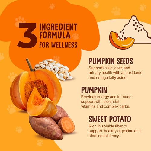 Digestive Wellness for Dogs – Pumpkin Powder & Sweet Potato Chews – High Fiber Natural Digestive Support, Healthy Treats & Food Topper