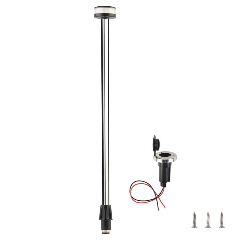 Stern Light Boat Anchor Light Marine Navigation lights All Round White LED USCG 2 NM Removable 2 Pin Plug in Base 12 Volts 22 Inches - BeesActive Australia
