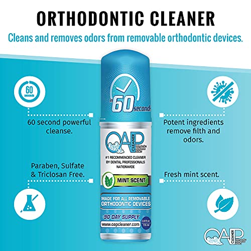OAP Cleaner - Cleans and Sterilizes Removable Dental and Ortho Appliances - Foam, 3-to-4 Month Supply … 3.8 Fl Oz (Pack of 1)