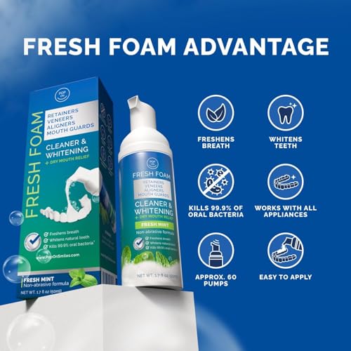 Retainer Cleaners Bundle | Aligner & Retainer Cleaner Fresh Foam | Retainer Cleaner Tablets for Invisalign Approved for Ultrasonic Cleaners 4-Month Supply