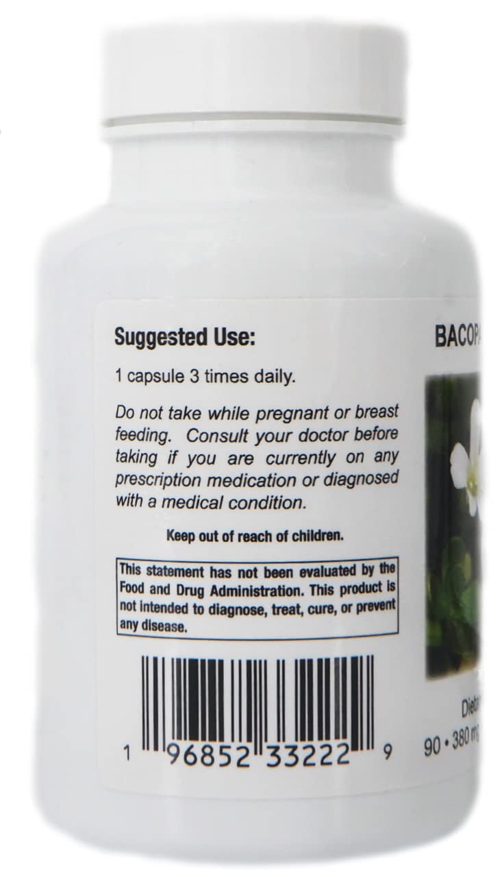 Supreme Nutrition Products Bacopa, 90 Pure Bacopa Herb Vegetarian Capsules 90 Count (Pack of 1) - BeesActive Australia