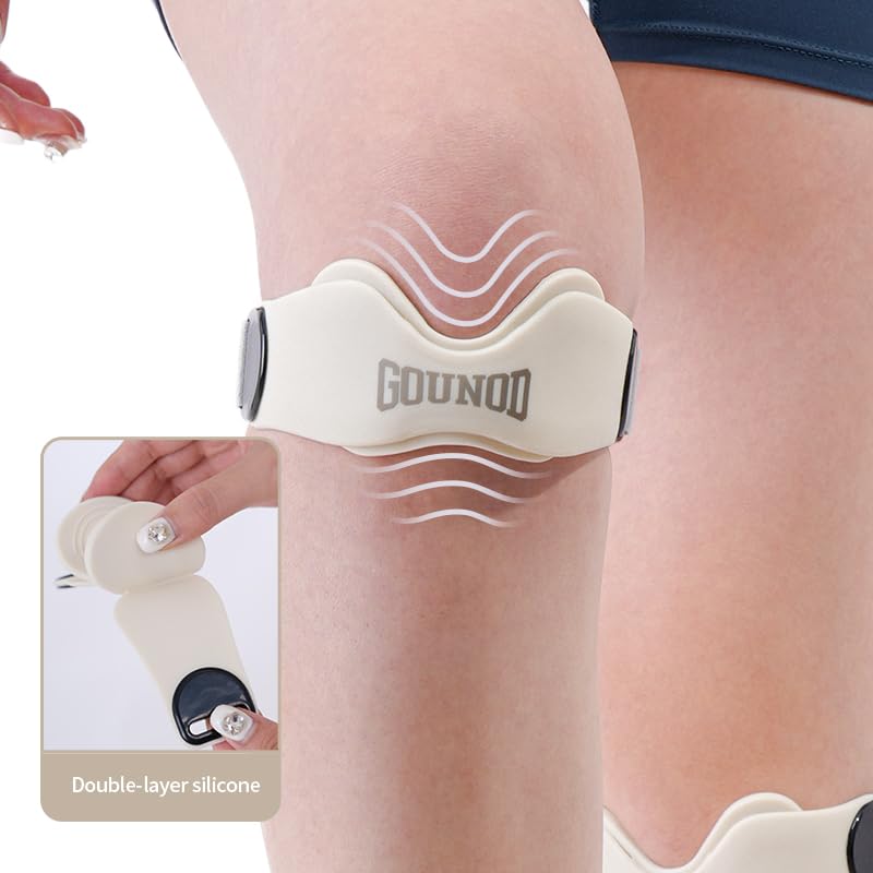 GOUNOD Patellar Tendon Support Strap 2 Pack,Silicone Knee Strap for Knee Pain Relief,Patella Band for Basketball, Jumpers Knee, Tendonitis, Running, Hiking, Soccer, Osgood Schlatter（Black） Black - BeesActive Australia