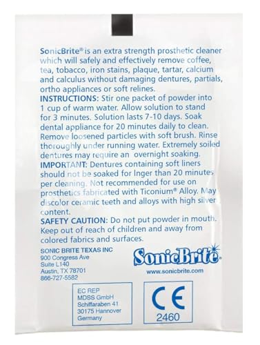Dental Appliance Cleaning Powder – Mint Flavor – 6-Month Supply – Gently Cleans Retainers, Dentures, Mouth Guards & Night Guards – Easy-Mix Concentrate