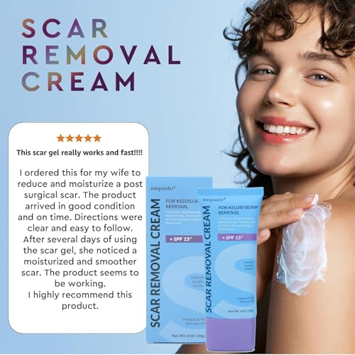 Advanced Silicone Scar Removal Cream – Professional Keloid Scar Treatment, Surgical Scars, C-Section, Hysterectomy, Mastectomy, Tummy Tuck, Acne Marks & Keloid Bump Removal Treatment – 30g 1 pack