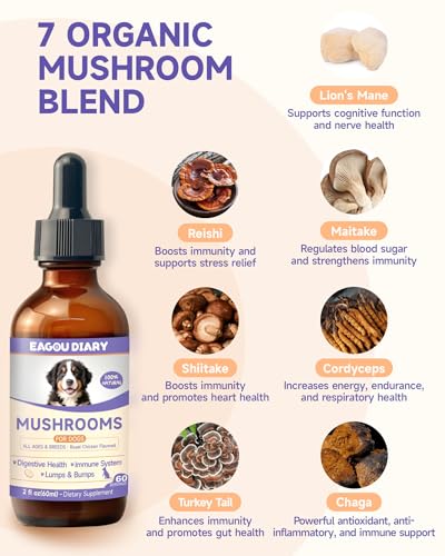 Pumpkin for Dog Supports Digestion, Gut Health - Mushroom for Dogs with Turkey Tail Mushroom for Dogs, Lion’s Mane, Shiitake