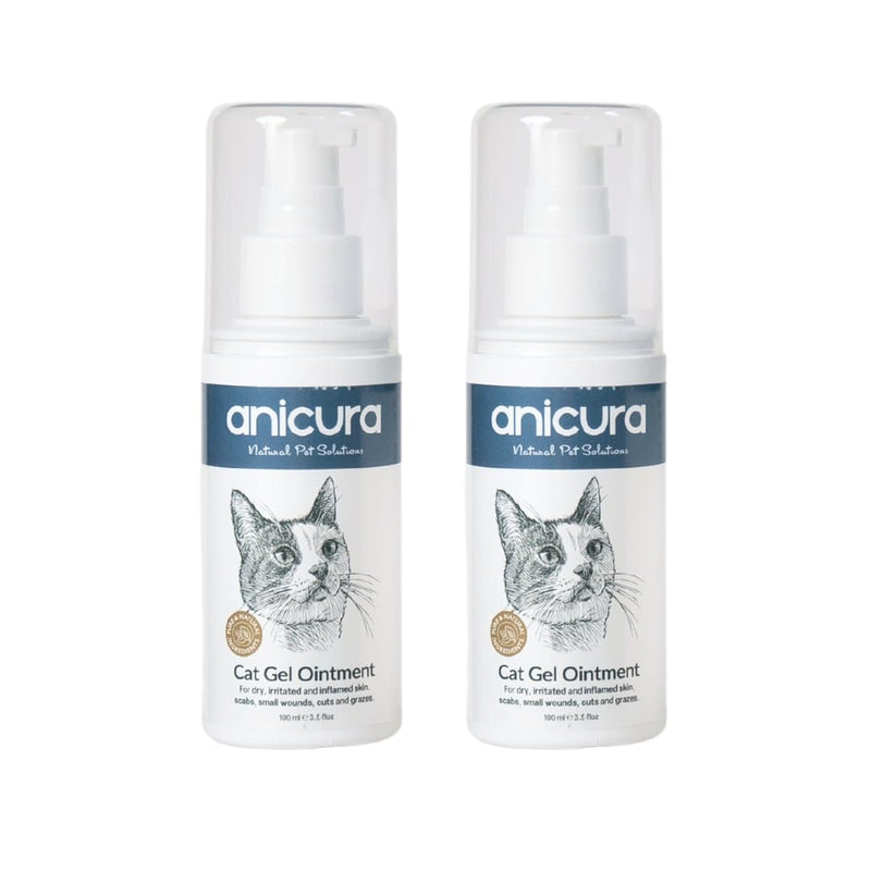 Anicura Cat Skin Ointment – soothes dry, itchy skin, hot spots & allergies. Reduces scratching & licking. Gentle for sensitive cats. Value bundle (2 x 100ml Pack)