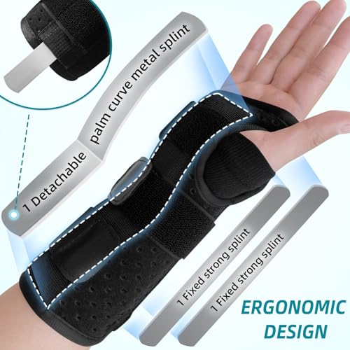 Carpal Tunnel Wrist Brace Night Support Hand Brace Wrist Support Black-Left
