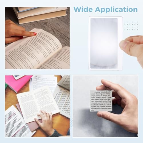 200 Pieces Thin Fresnel Lens, Credit Card Size Pocket Magnifier, Portable Magnifying Lens for Reading, 3.3 x 2.2 Inches Magnifying Lens Cards