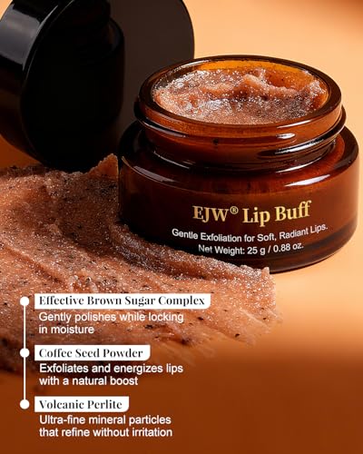 Triple-Action Lip Scrub - Brown Sugar, Coffee & Pearlite Exfoliator - Infused with Coconut & Botanical Oils for Nourishing Care of Dry, Cracked Lips - Vegan, Cruelty-Free 0.88 Ounce (Pack of 1)