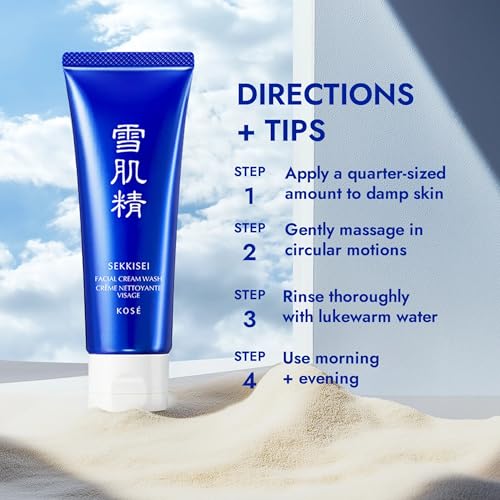 SEKKISEI Facial Cream Wash Hydrating Foaming Face Cleanser, 4.5 oz