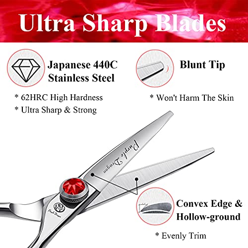 Purple Dragon 4.5 Barber Hair Cutting Scissors Small Moustache Shears 4.5 Inch