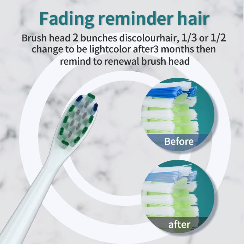 Sonic Toothbrush，Electric Toothbrush Set with 6 Brush Heads and A Travel Case，It Includes UV-C Cleaning and Air-Drying Functions，41000 VPM 4 Modes and 3 Intensities，One Charge for 90 Days (White).