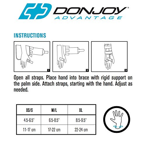 DonJoy Advantage DA161WB01-TAN-XL-R Stabilizing Elastic Wrist Brace for Carpal Tunnel, Sprains, Strains, Tendonitis, Instabilities, Palm Stay X-Large