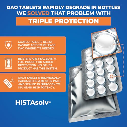 HISTAsolv Extra Strength - DAO Enzyme Supplements - Histamine Blocker 60 Ct 60 Count (Pack of 1)