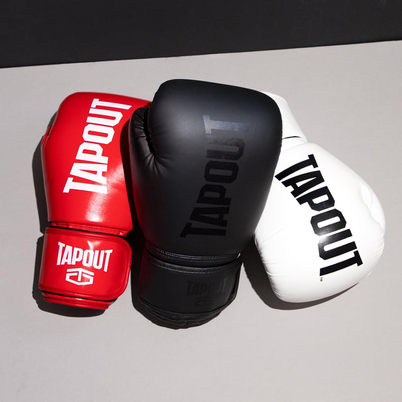 TAPOUT Boxing Gloves with Breathable Mesh Palm for Men and Women in Training, Muay Thai, Kickboxing, Sparring, and MMA Red 12 oz