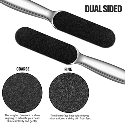 Mudder 2 Pack Pedicure Foot Files with 20 Replaceable Refill Pads,Silver Silver