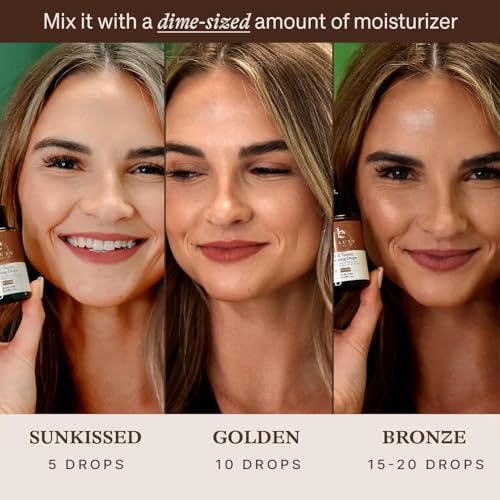 Self Tanning Drops for Face - USA Made with Organic & Natural Ingredients 1 Fl Oz (Pack of 1) Dark
