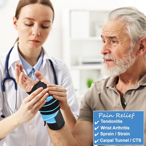 FENGJIDA Carpal Tunnel Wrist Brace for Night Sleep,Work,Typing Support Black Right-Large