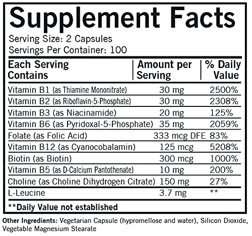 Kirkman B-Complex with CoEnzymes R5P & P5P - Hypoallergenic - 200 Vegetarian Capsules