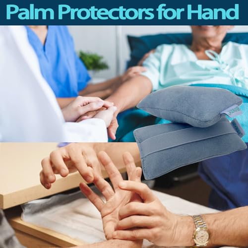 1 Pcs Hand Contracture Cushion Palm Grip |for Stroke Recovery |100% Wool filling Soft and Breathable Palm Protector With Elastic Strap 2 Piece Blue
