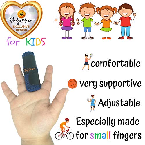 BodyMoves Finger Splint for Teens and little Pinky Trigger Finger Mallet Finger Broken Finger Post Operative Finger Brace stabilizer Tenosynovitis(Aqua Blue) Aqua Blue 2 pc