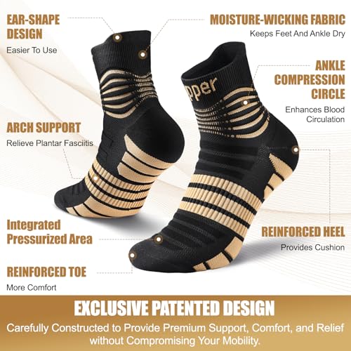 NEENCA Professional Compression Socks for Women Men Circulation, 20-30 mmHg Large High Copper