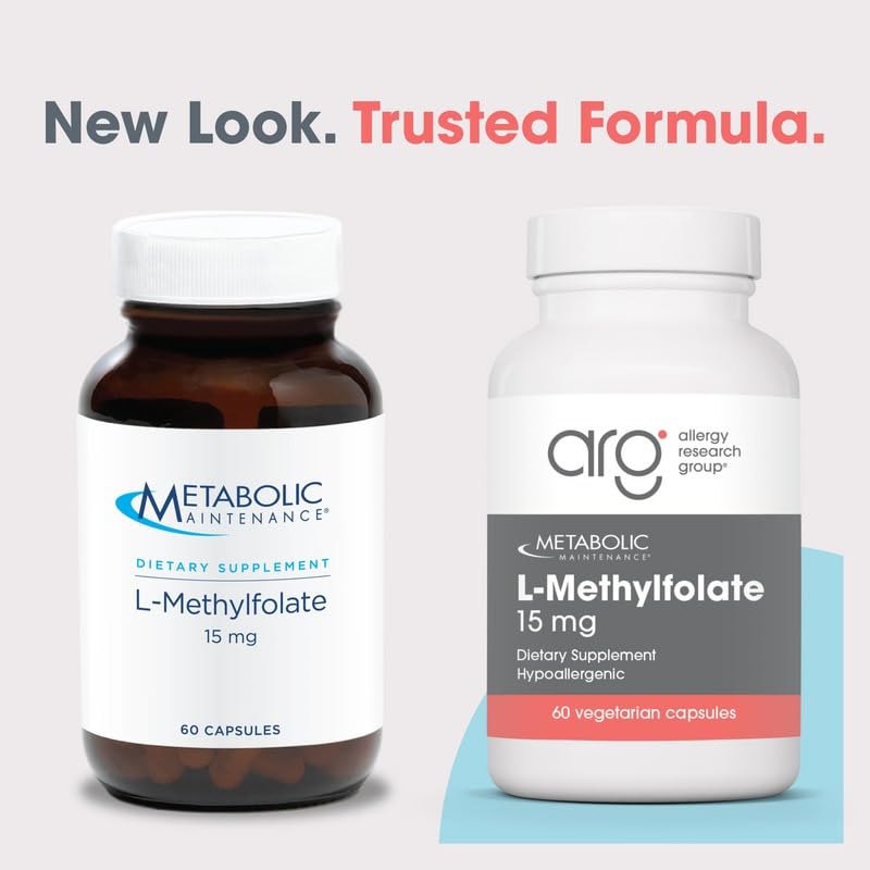 Metabolic Maintenance L-Methylfolate 15 mg, 60 Capsules | Active Folate for Methylation Support and Biochemical Reactions, Highly Bioavailable, Vegetarian Formula