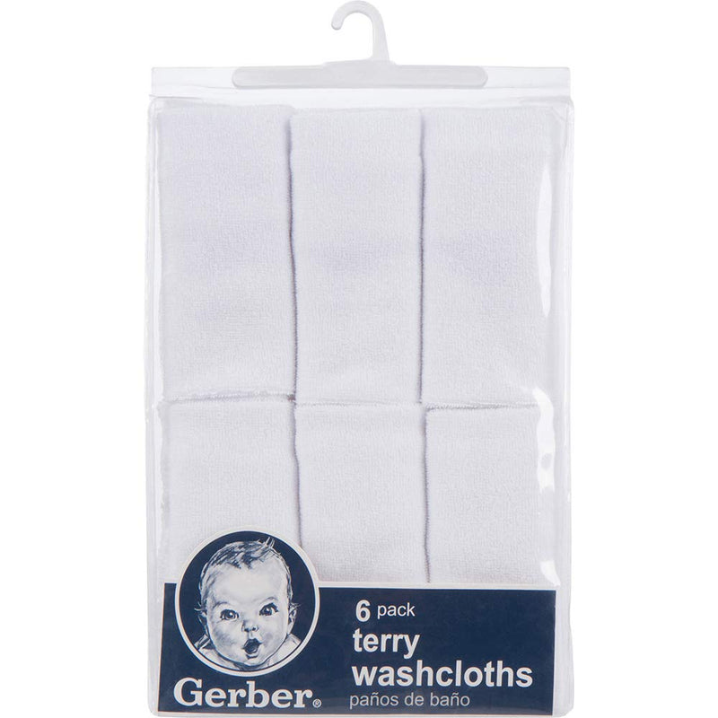 Gerber Washcloth, White, 6-Count 6 Count (Pack of 1) - BeesActive Australia