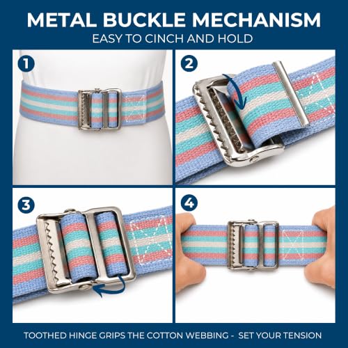 NYOrtho Metal Buckle Gait Belt - Adjustable Machine Washable Strong and Durable Material Latex Free, Natural, 60" 60 Inch