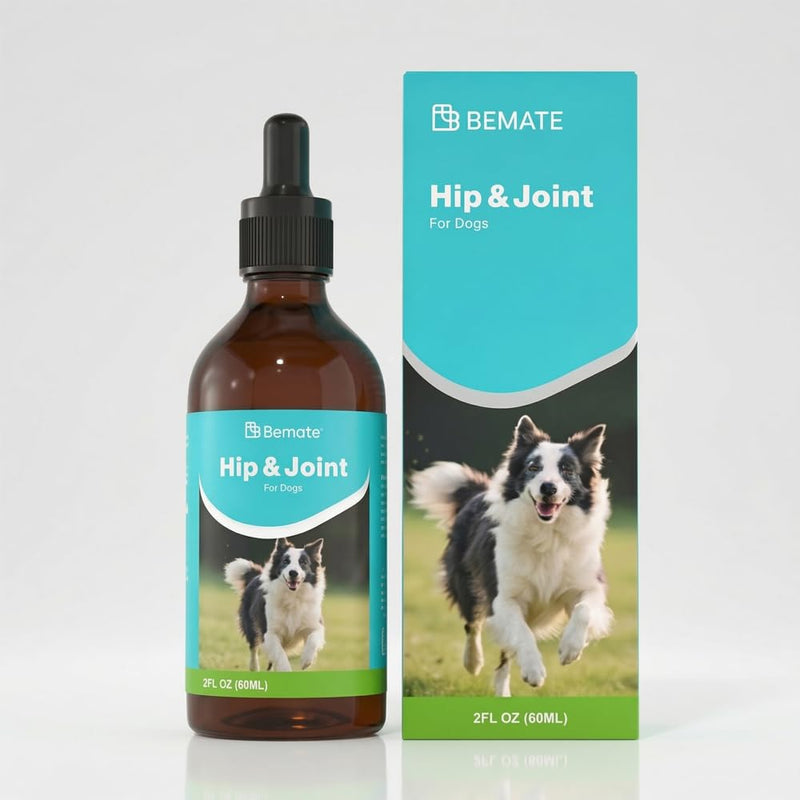 Hip & Joint Liquid Supplement for Dogs,Glucosamine with Chondroitin & MSM, Supports Joint Health, Mobility & Flexibility, Easy to Mix with Food, Daily Use, 2 fl oz (60 mL)