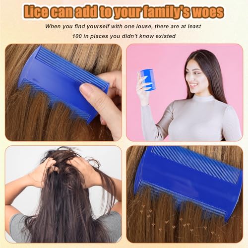 Ymapinc 6Pcs Double Sided Fine Tooth Lice Comb in 6 Colors Straight comb