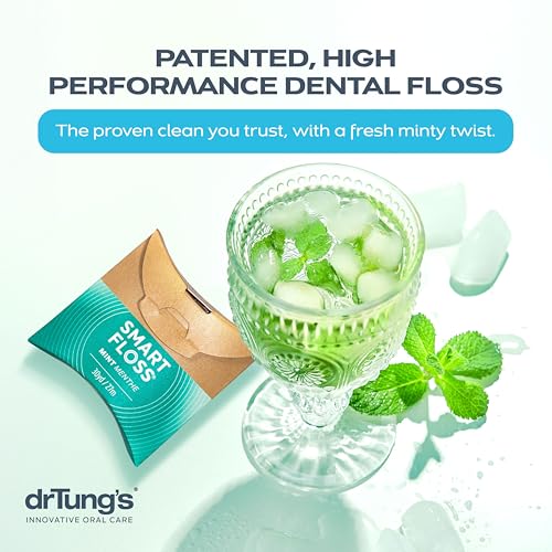 DrTung's Smart Floss, Mint Natural Expanding Dental Floss - Pack of 6 90 Foot (Pack of 6)