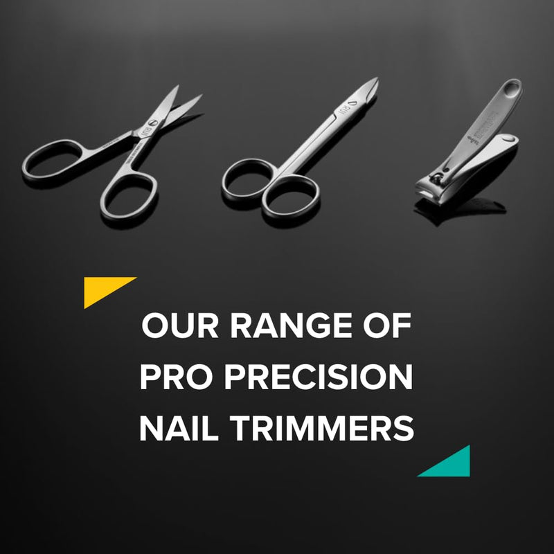 Rui Smiths Pro Precision Nail Scissors | Stainless Steel Manicure Pedicure Trimmer Cutter with Micro-Serrated, Anti-Skid, Curved Cutting Edges | Made in Solingen, Germany