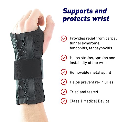 Neo-G Easy-Fit Wrist Brace for Carpal Tunnel – Hand Splints for Strains, Sprains, Instability, Tenosynovitis, Wrist Brace for Tendonitis - Right or Left - L - Class 1 Medical Device Large
