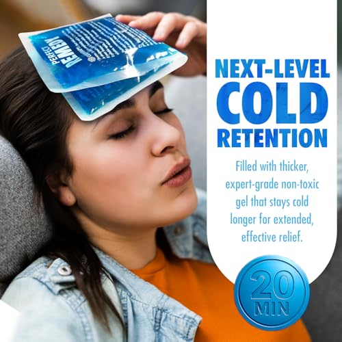 Perfect Remedy 2-Pack Gel Ice Packs for Injuries Reusable, Hot & Cold Pack that’s Durable, Soft & Flexible, Fast Relief & Recovery (Blue, Reg 2PK) Blue Regular 2 Pack