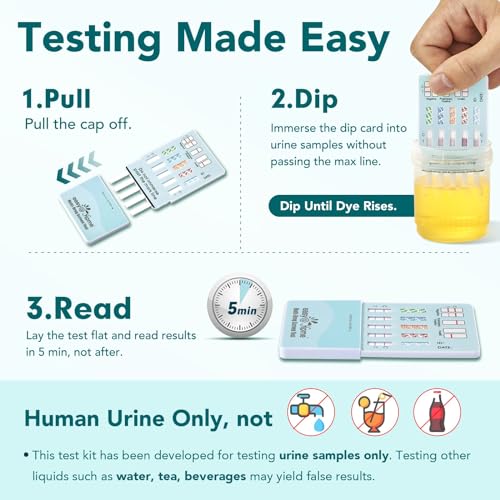 Easy@Home 5 Panel Urine Drug Test Kit, Multi Drug Screening Test, 25 Pack 25 Count (Pack of 1)