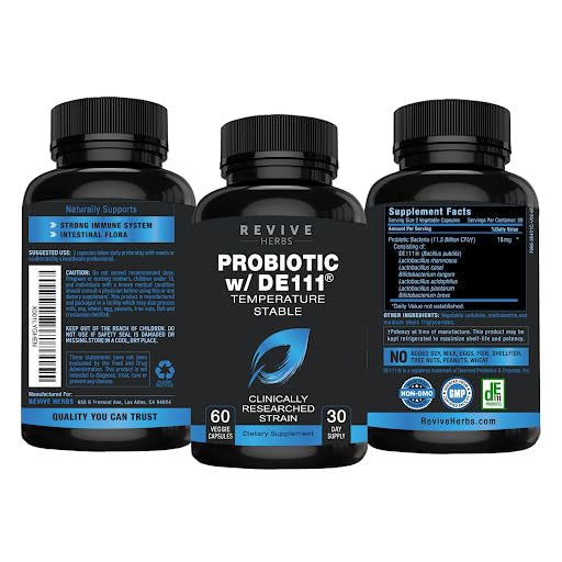 Advanced Probiotic with DE111 Strain (Bacillus subtilis). Spore Forming Probiotic. No Refrigeration Needed. 11.5 Billion Organisms. Probiotics for Women and Men. 60 Vegetable Capsules. 60 Count (Pack of 1)